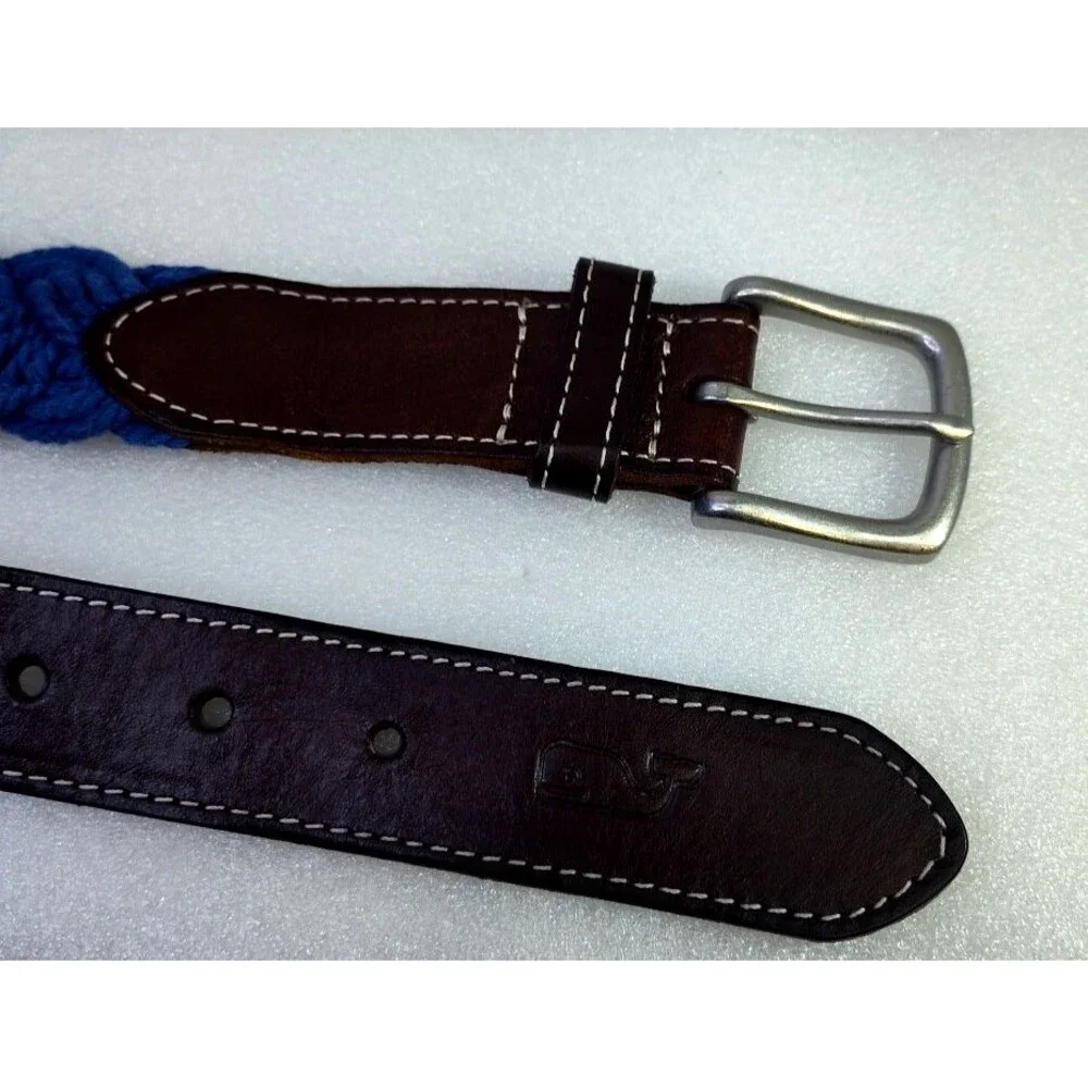 Vines By Shep & Ian Men's Size 30 Blue/ Brown Woven Fabric Golf Belt